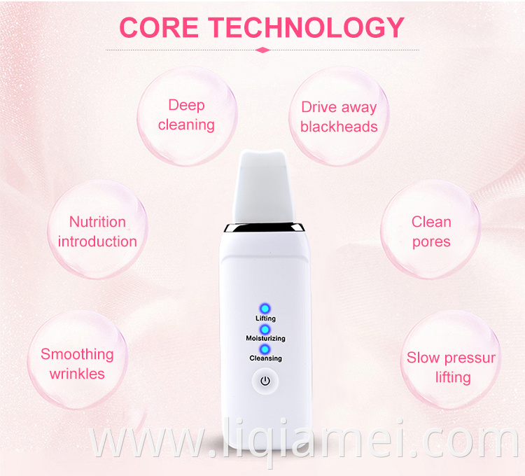 Professional facial ultrasonic skin scrubber sonic peeler beauty personal care skin scrubber